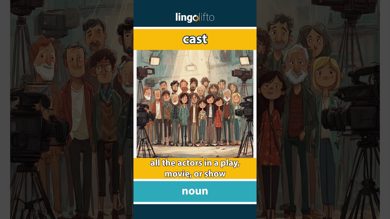 🇬🇧 Cast Meaning : Flash Card : Learn English Vocabulary