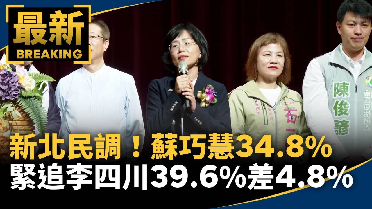 新北民調！蘇巧慧34.8%緊追李四川39.6%　差距4.8%｜#鏡新聞