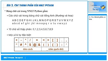 Bài 2. Các thành phần của ngôn ngữ lập trình - PYTHON | Tin học 11