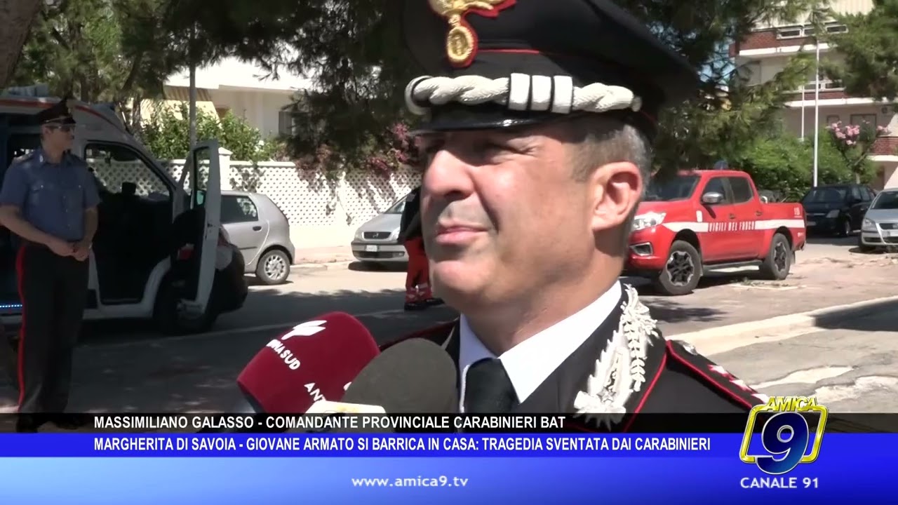 Margherita di Savoia, giovane armato si barrica in casa, tragedia sventata dai carabinieri