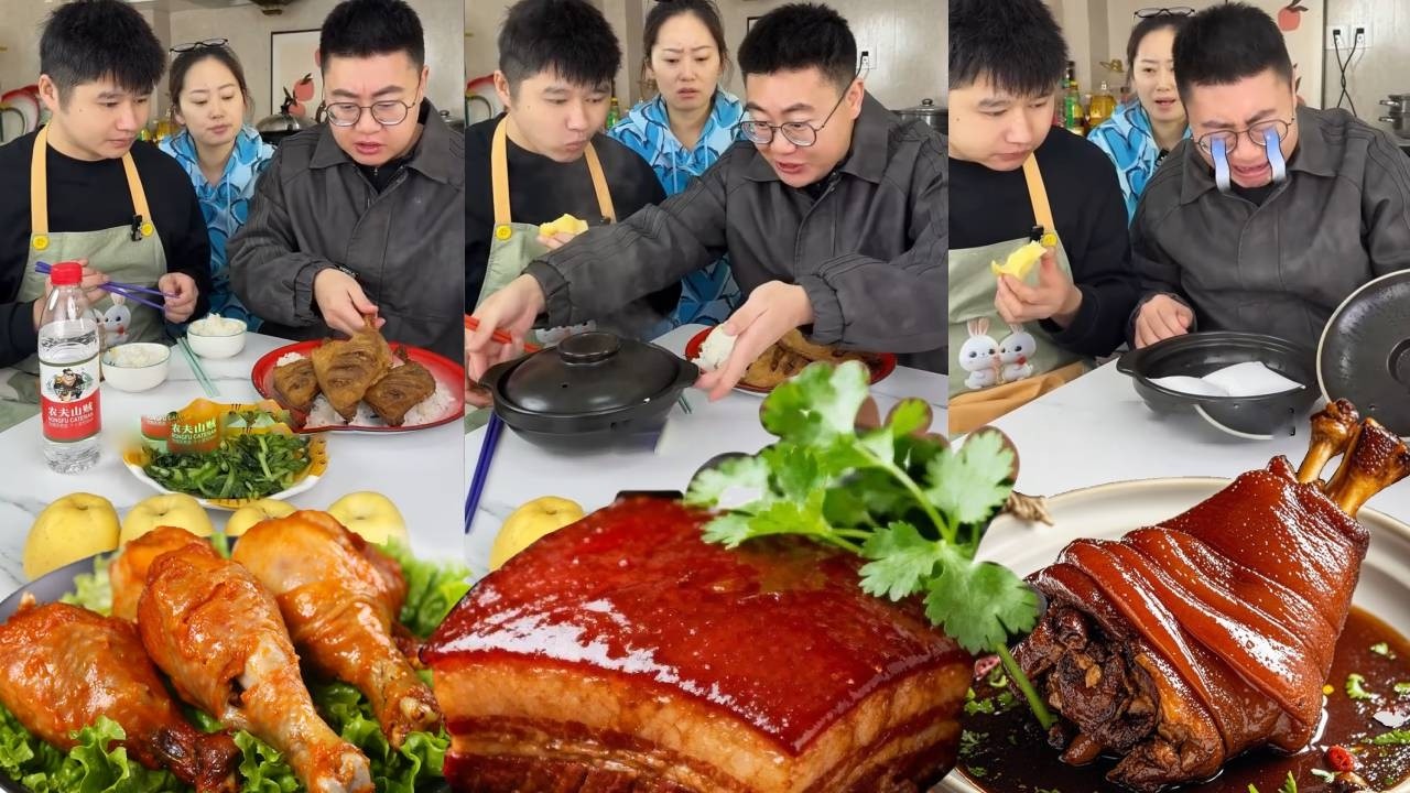 小气哥哥想独吞鸭腿，妈妈假装让他吃大餐，其实是空气【林小志】