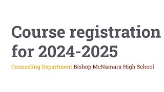 11th Grade Course Registration Webinar