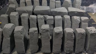 Massive Slice Grey Extra Soft Gym Chalk Blocks reform | Extremely Soft & Dust Crush | ASMR screenshot 4