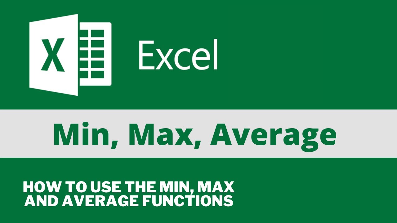 Min, Max, and Average Functions - Excel Tutorial - YouTube