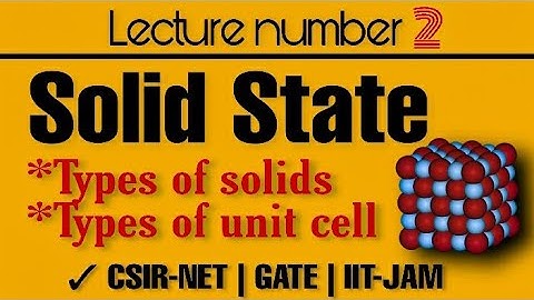 [Lec-2] Solid State Chemistry || Types of solids || Types of unit cell