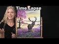 TIME LAPSE - Learn How to Draw and Paint &quot;SPRING BUCK&quot; with Acrylic -Easy Fun Animal Art Tutorial
