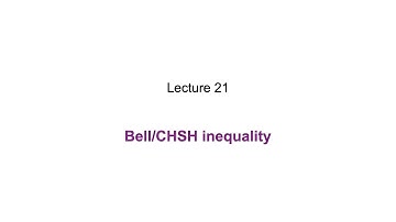 21: Bell/CHSH inequality