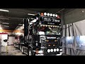 Briliant Result! Black Scania V8 from dull to dark Black & shiny with ProNano Non contact Truck Wash
