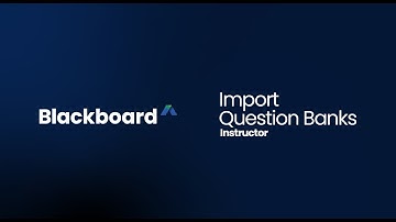 Import Question Banks in Blackboard
