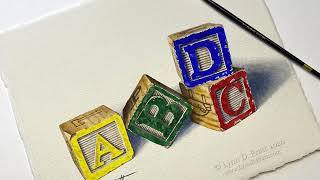 Painting Blocks with Watercolor