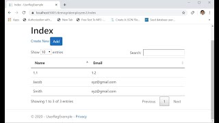 JQuery Grid With Searching  Paging and Sorting in  CORE