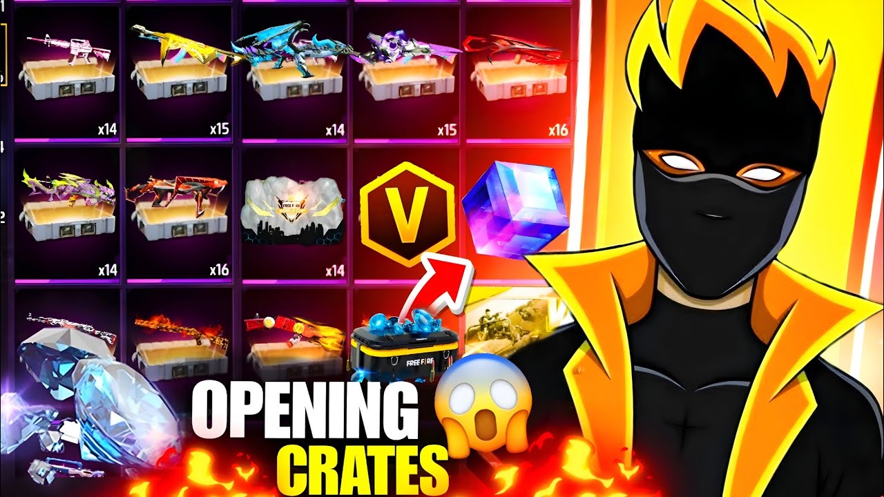 FREE FIRE OPENING RARE GUN CRATES🤩 FREE FIRE NEW LEGENDARY CRATES OPEN🥰 