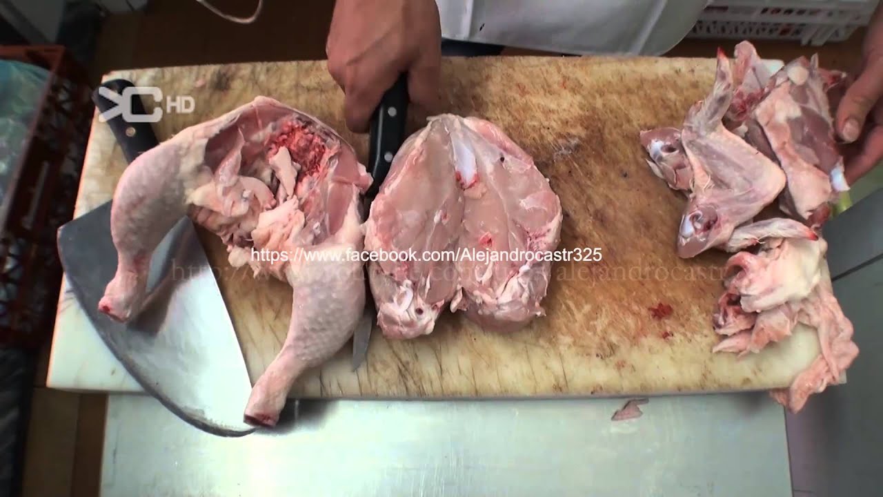 Deshuesar una pollo muy rápido.