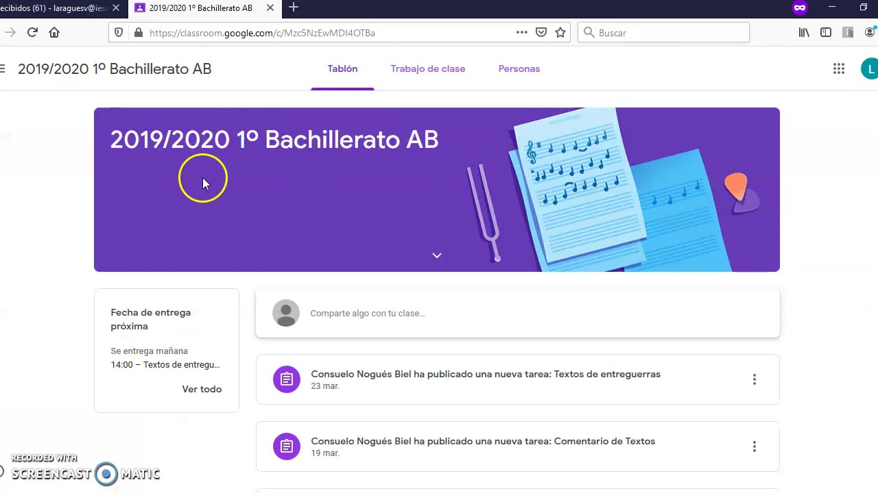 Tutorial alumnos Classroom