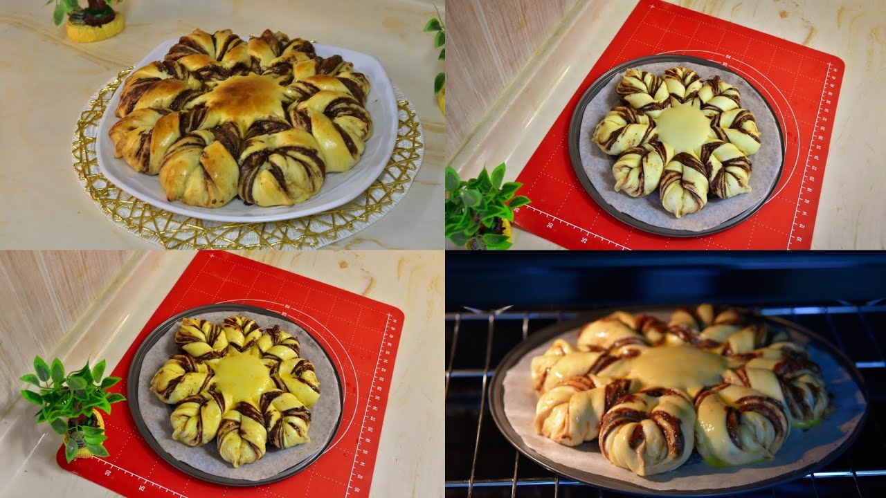 بريوش وردة  النوتيلا بعجينة قطنيه رائعه وطعم ماشاءالله عالمي Nutella Brioche