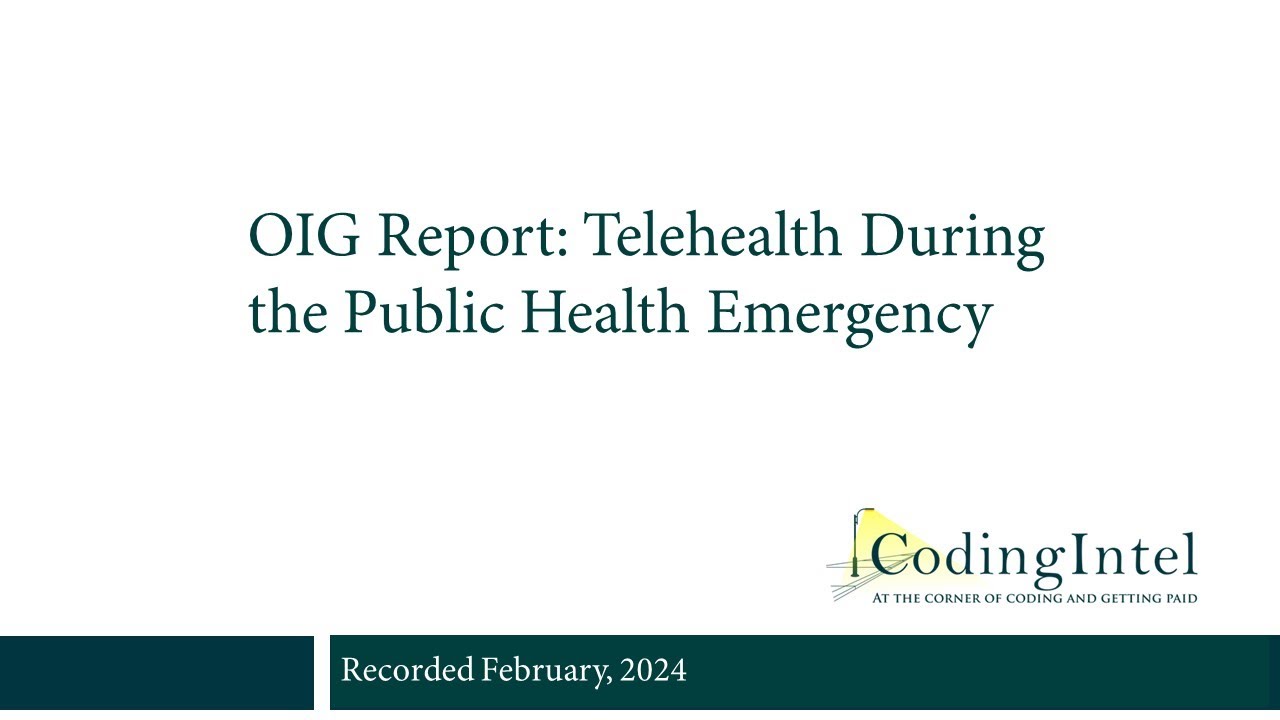 OIG Report on Telehealth During the PHE