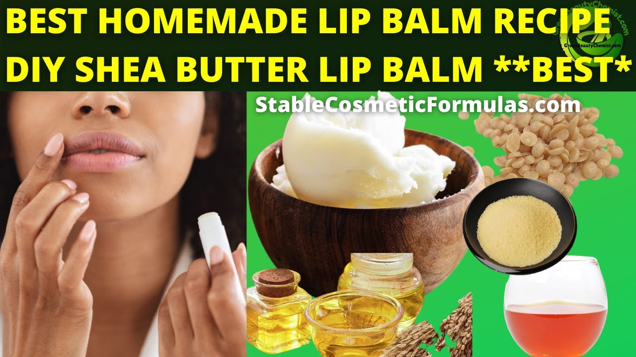 EASY DIY LIP BALM RECIPE WITH SHEA BUTTER | How To Make Best Homemade Lip Balm With 4 Ingredients