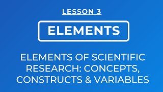 LESSON 3 - ELEMENTS OF SCIENTIFIC RESEARCH: CONCEPTS, CONSTRUCTS AND VARIABLES