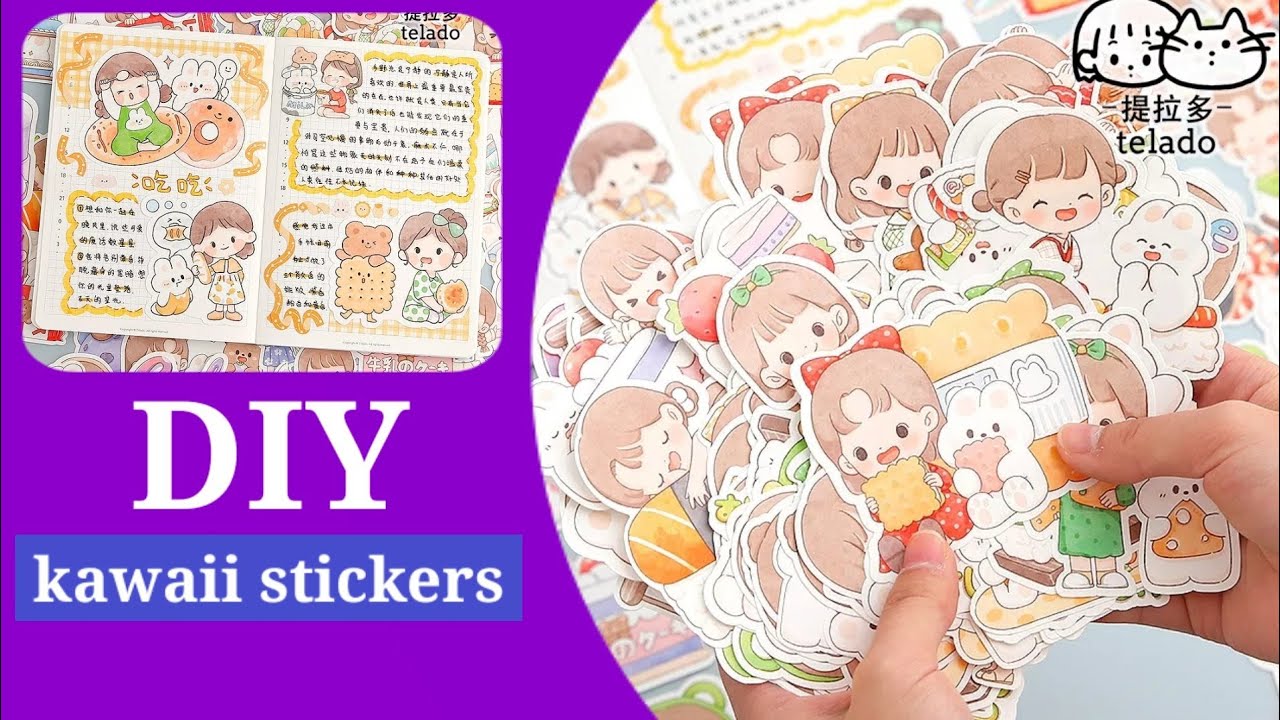 how to make kawaii sticker for journal /easy to make/handmade kawaii  journal sticker/journal sticker 