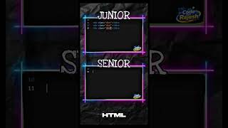 "HTML" junior vs senior coding | learn advance level in HTML 🚀 #coding #codewithrajesh #html