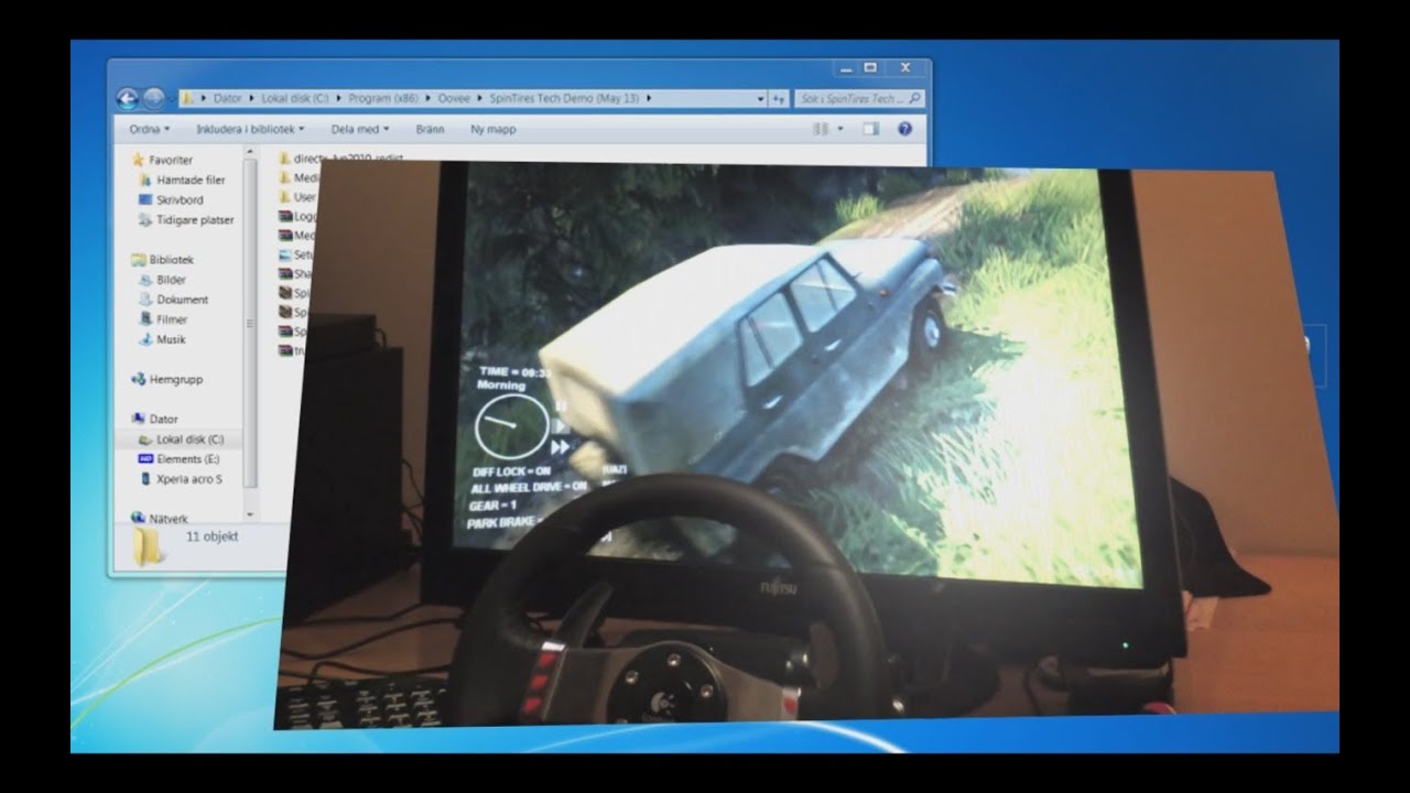 How to set up Steering wheel - Spin Tires tech with Logitech G27, install guide tutorial. 2013