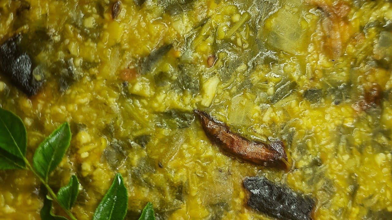 Spinach moong dal recipe Siru keerai paruppu kootu Keerai masiyal