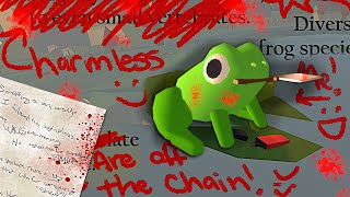A Totally Innocent axe holding Frog Horror Game Where You Make Skyrim References - I Frog-Ot