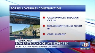 Traffic delays expected along I-70 on Monday 2