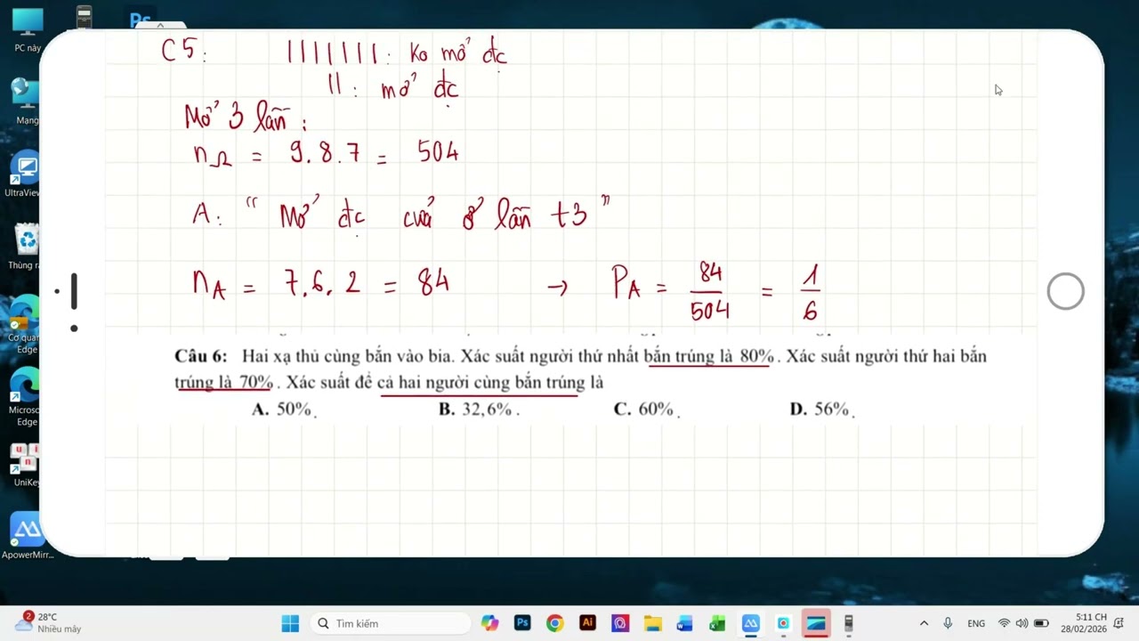 (TOÁN 11 - 2K9) Đề cương GK2 trường Liên Hà (Xác suất)