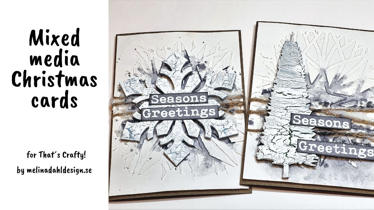 Mixed media Christmas cards - YouTube