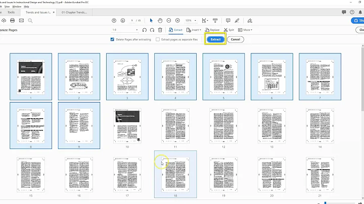 Adobe Acrobat DC Extracting and Deleting Pages
