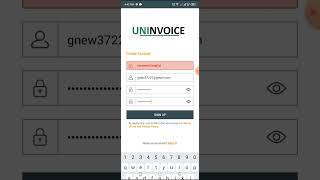 How we create account of Uni Invoice app / Uni Invoice app uses screenshot 5