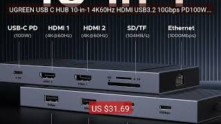 UGREEN USB C HUB 10-in-1 4K60Hz HDMI USB3.2 10Gbps PD100W RJ45... — Hot Deal 2026 | Limited Offer!