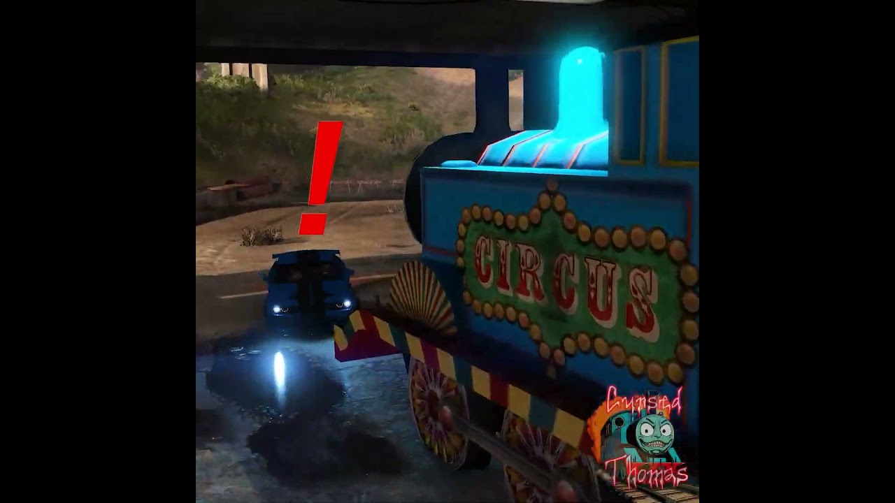 GTA 5 Mods - Scary Thomas Train VS Blue Car (Cursed Thomas The Tank Engine.EXE)
