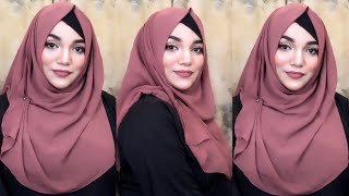 Full coverage hijab style with Short Hijab 😍