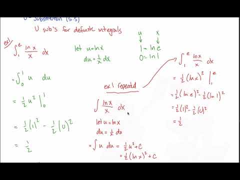5.5: U Substitution - Definite Integrals - YouTube
