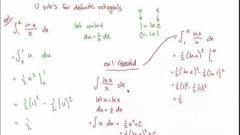 5.5: U Substitution - Definite Integrals