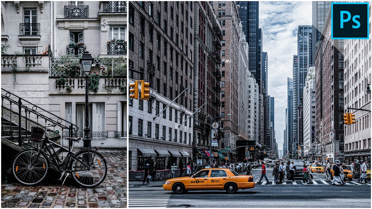 High contrast grey and blue tone urban preset - Camera Raw Filter | PHOTOSHOP TUTORIAL