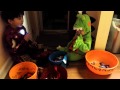 Dinosaur Steals Halloween Candy - Iron Man Does Nothing About It