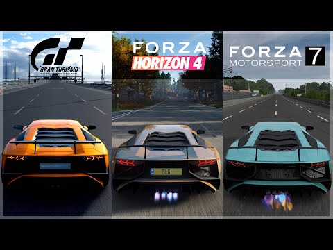 forza-horizon-4-vs-gt-sport-vs-forza-7-|-lamborghini-aventador-sv-sound-comparison