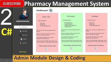 2. Pharmacy Management System in C# - Admin Module Design and Coding ( Visual Studio, Sql)