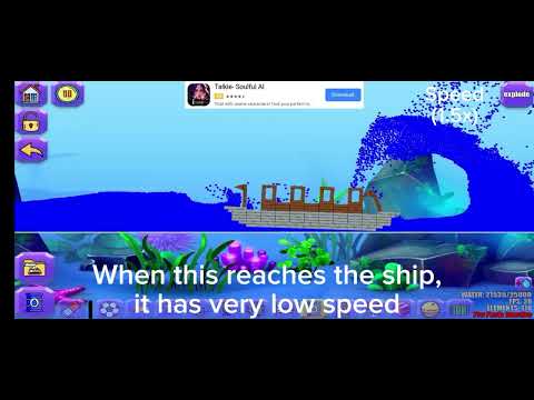 What happens if a tsunami hits a boat in Water Physics Simulation
