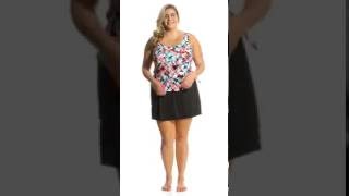 Maxine Plus Size Bermuda Faux Skirtini One Piece Swimsuit Swimoutlet