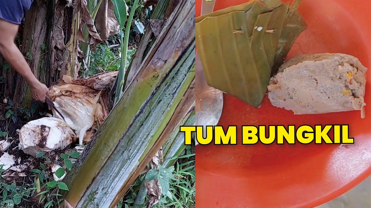 Membuat Tum Bungkil Makanan Dengan Bonggol Pisang