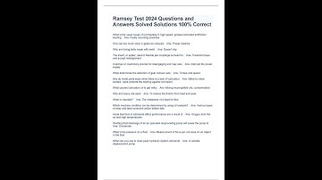 Ramsey Test 2024 Questions and Answers Solved Solutions 100% Correct