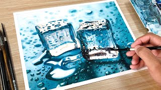 Painting Ice Cubes in Watercolor