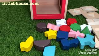 [Little B House] Wooden Blocks Shape Sorting Cube Classic toy Educational Intellectual Toy - BT202