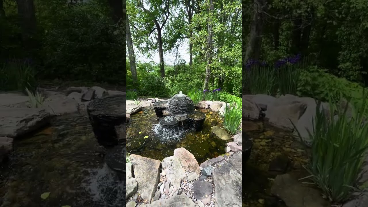 Stacked-Slate Sphere Water Feature