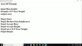 Algorithm For Area Of Triangle