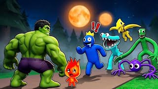What If when Hulk and Fire Boy enter the rainbow friends playground and trying to escape |